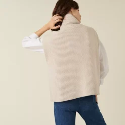 Maison Montagut Pulls>Pull Col Roule Sans Manches En Cachemire Melange - Dalya