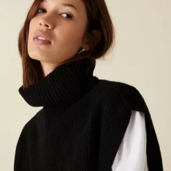 Maison Montagut Pulls>Pull Col Roule Sans Manches En Cachemire Melange - Dalya
