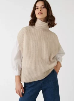 Maison Montagut Pulls>Pull Col Roule Sans Manches En Cachemire Melange - Dalya