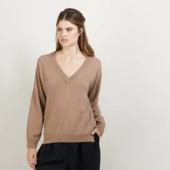 Maison Montagut Pulls>Pull Col V A Fentes En Cachemire - Barnabe