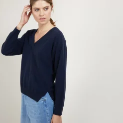 Maison Montagut Pulls>Pull Col V A Fentes En Cachemire - Barnabe