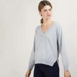 Maison Montagut Pulls>Pull Col V A Fentes En Cachemire - Barnabe