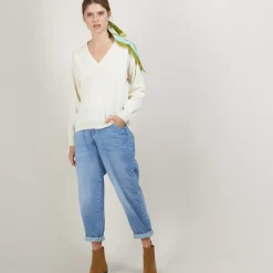 Maison Montagut Pulls>Pull Col V A Fentes En Cachemire - Barnabe