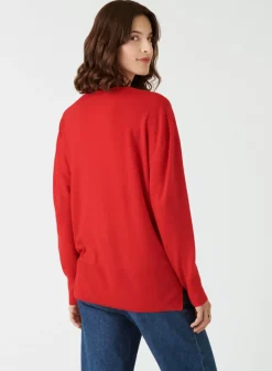 Maison Montagut Pulls>Pull Col V A Fentes En Laine Merinos - Aurora