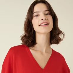 Maison Montagut Pulls>Pull Col V A Fentes En Laine Merinos - Aurora