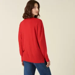 Maison Montagut Pulls>Pull Col V A Fentes En Laine Merinos - Aurora