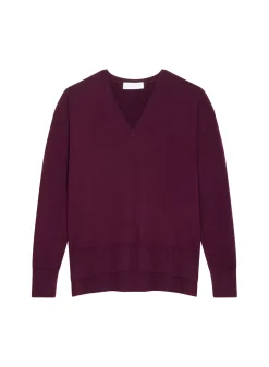 Maison Montagut Pulls>Pull Col V A Fentes En Laine Merinos - Aurora