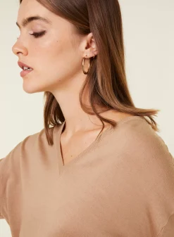 Maison Montagut Pulls>Pull Col V A Fentes En Laine Merinos - Aurora