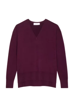 Maison Montagut Pulls>Pull Col V A Fentes En Laine Merinos - Aurora