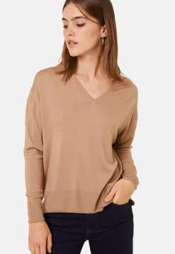 Maison Montagut Pulls>Pull Col V A Fentes En Laine Merinos - Aurora