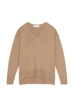 Maison Montagut Pulls>Pull Col V A Fentes En Laine Merinos - Aurora