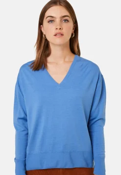 Maison Montagut Pulls>Pull Col V A Fentes En Laine Merinos - Aurora