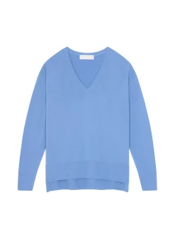 Maison Montagut Pulls>Pull Col V A Fentes En Laine Merinos - Aurora