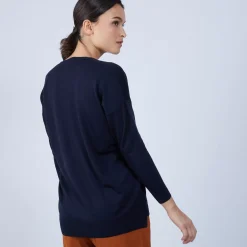 Maison Montagut Pulls>Pull Col V Avec Fentes En Laine Merinos - Bernice