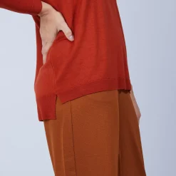 Maison Montagut Pulls>Pull Col V Avec Fentes En Laine Merinos - Bernice