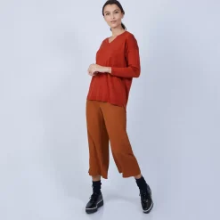 Maison Montagut Pulls>Pull Col V Avec Fentes En Laine Merinos - Bernice