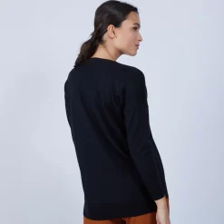 Maison Montagut Pulls>Pull Col V Avec Fentes En Laine Merinos - Bernice