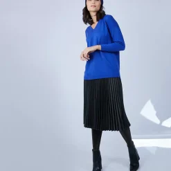Maison Montagut Pulls>Pull Col V Avec Fentes En Laine Merinos - Bernice