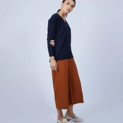 Maison Montagut Pulls>Pull Col V Avec Fentes En Laine Merinos - Bernice