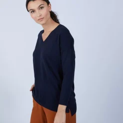 Maison Montagut Pulls>Pull Col V Avec Fentes En Laine Merinos - Bernice