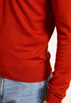 Maison Montagut Pulls>Pull Col V Avec Logo En Laine Merinos - Elmo