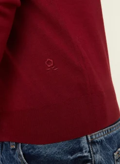 Maison Montagut Pulls>Pull Col V Avec Logo En Laine Merinos - Elmo