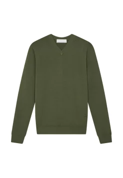 Maison Montagut Pulls>Pull Col V Avec Logo En Laine Merinos - Elmo