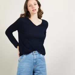 Maison Montagut Pulls>Pull Col V En Bambou Cachemire - Barbara