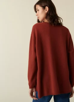 Maison Montagut Pulls>Pull Col V En Cachemire A Fentes Cotes - Accacia