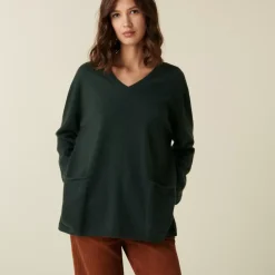 Maison Montagut Pulls>Pull Col V En Cachemire A Fentes Cotes - Accacia