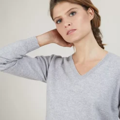 Maison Montagut Pulls>Pull Col V En Cachemire - Bertille