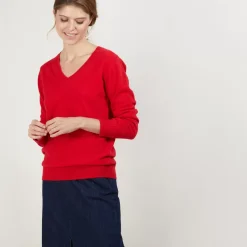 Maison Montagut Pulls>Pull Col V En Cachemire - Bertille