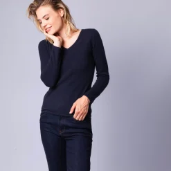 Maison Montagut Pulls>Pull Col V En Cachemire Intemporel - Eniva