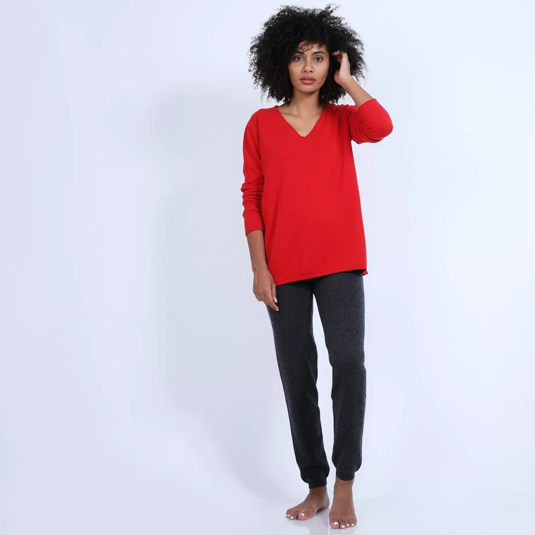 Maison Montagut Pulls>Pull Col V En Cachemire - Olga