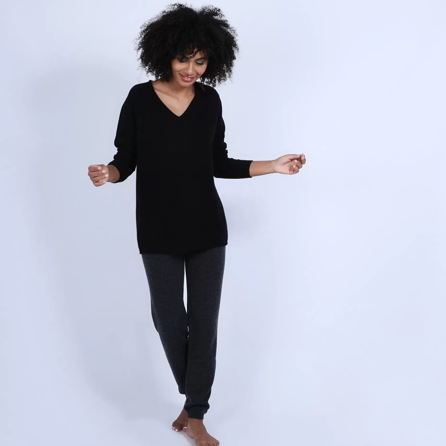 Maison Montagut Pulls>Pull Col V En Cachemire - Olga