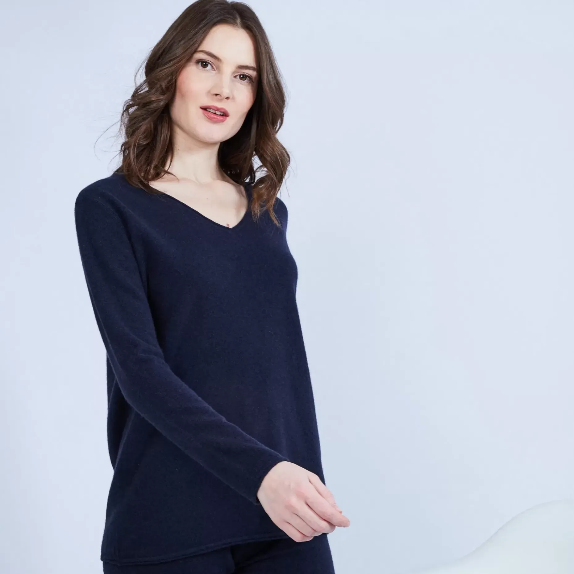 Maison Montagut Pulls>Pull Col V En Cachemire - Olga