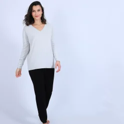 Maison Montagut Pulls>Pull Col V En Cachemire - Olga