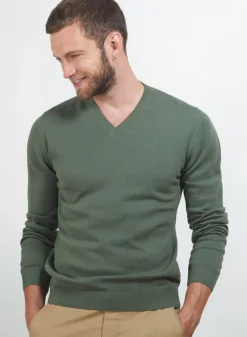Maison Montagut Pulls>Pull Col V En Coton Cachemire - Brent