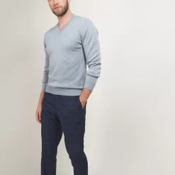 Maison Montagut Pulls>Pull Col V En Coton Cachemire - Brent