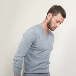 Maison Montagut Pulls>Pull Col V En Coton Cachemire - Brent