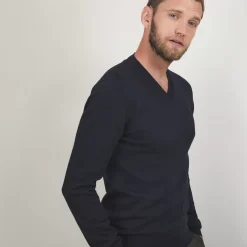 Maison Montagut Pulls>Pull Col V En Coton Cachemire - Brent