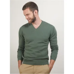 Maison Montagut Pulls>Pull Col V En Coton Cachemire - Brent