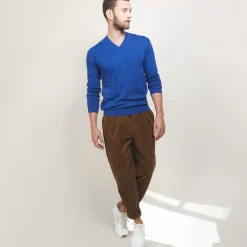 Maison Montagut Pulls>Pull Col V En Coton Cachemire - Brent
