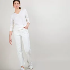 Maison Montagut Pulls>Pull Col V En Laine - Baobab