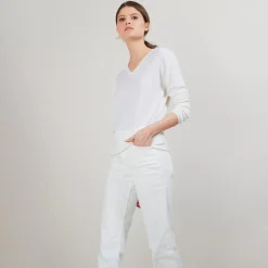 Maison Montagut Pulls>Pull Col V En Laine - Baobab