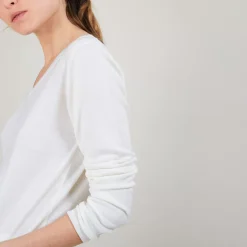 Maison Montagut Pulls>Pull Col V En Laine - Baobab