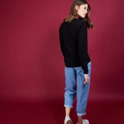 Maison Montagut Pulls>Pull Col V En Laine - Baobab