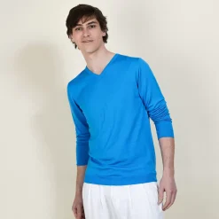Maison Montagut Pulls>Pull Col V En Laine Et Soie - Basil