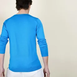 Maison Montagut Pulls>Pull Col V En Laine Et Soie - Basil