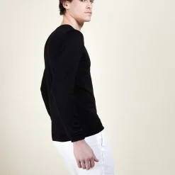 Maison Montagut Pulls>Pull Col V En Laine Et Soie - Basil